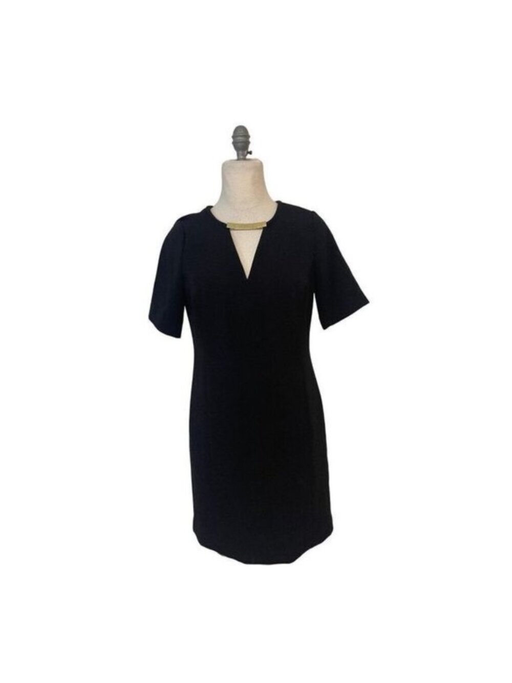 Michael Kors Black Dress Metal Inscribed neckline 8